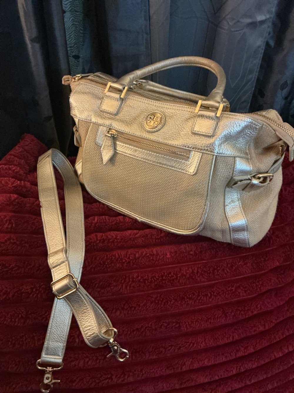 ✨TORY BURCH✨ Gold and Tan Designer Satchel - Picture 10 of 13